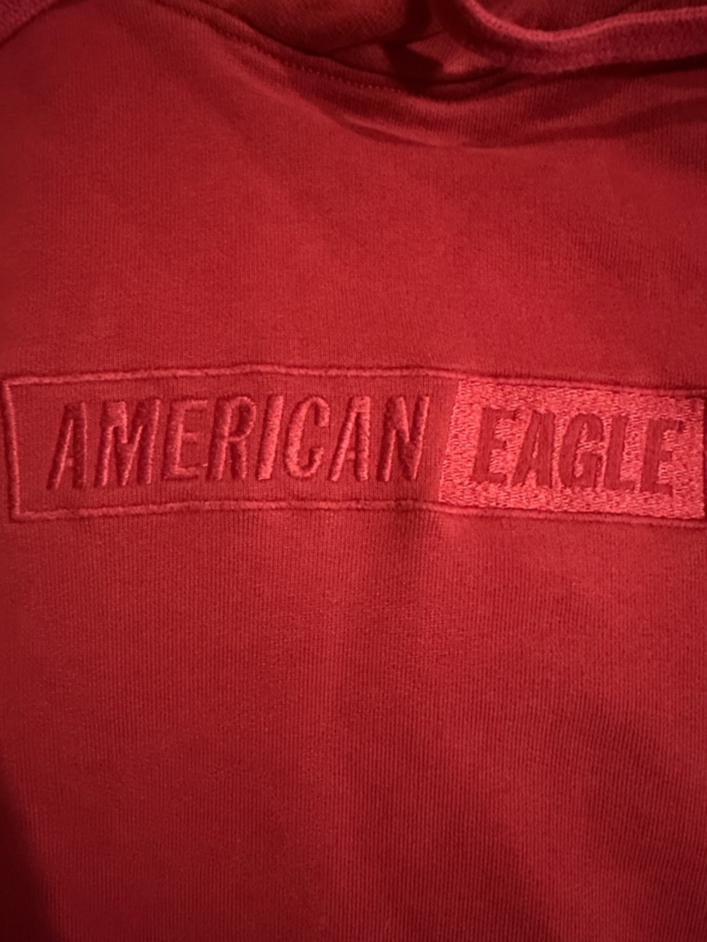 American Eagle Red Embroidered Logo Pullover Hoodie